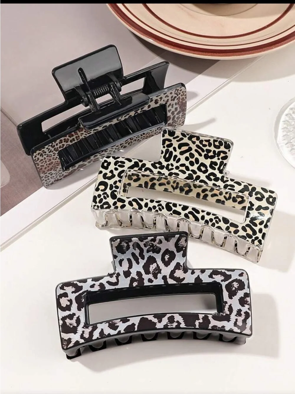 Leopard Print Multicolor Acrylic Hair Claw Clip - Stylish Women Accessories